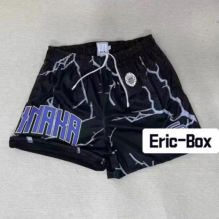 Lightning Black Mesh Shorts