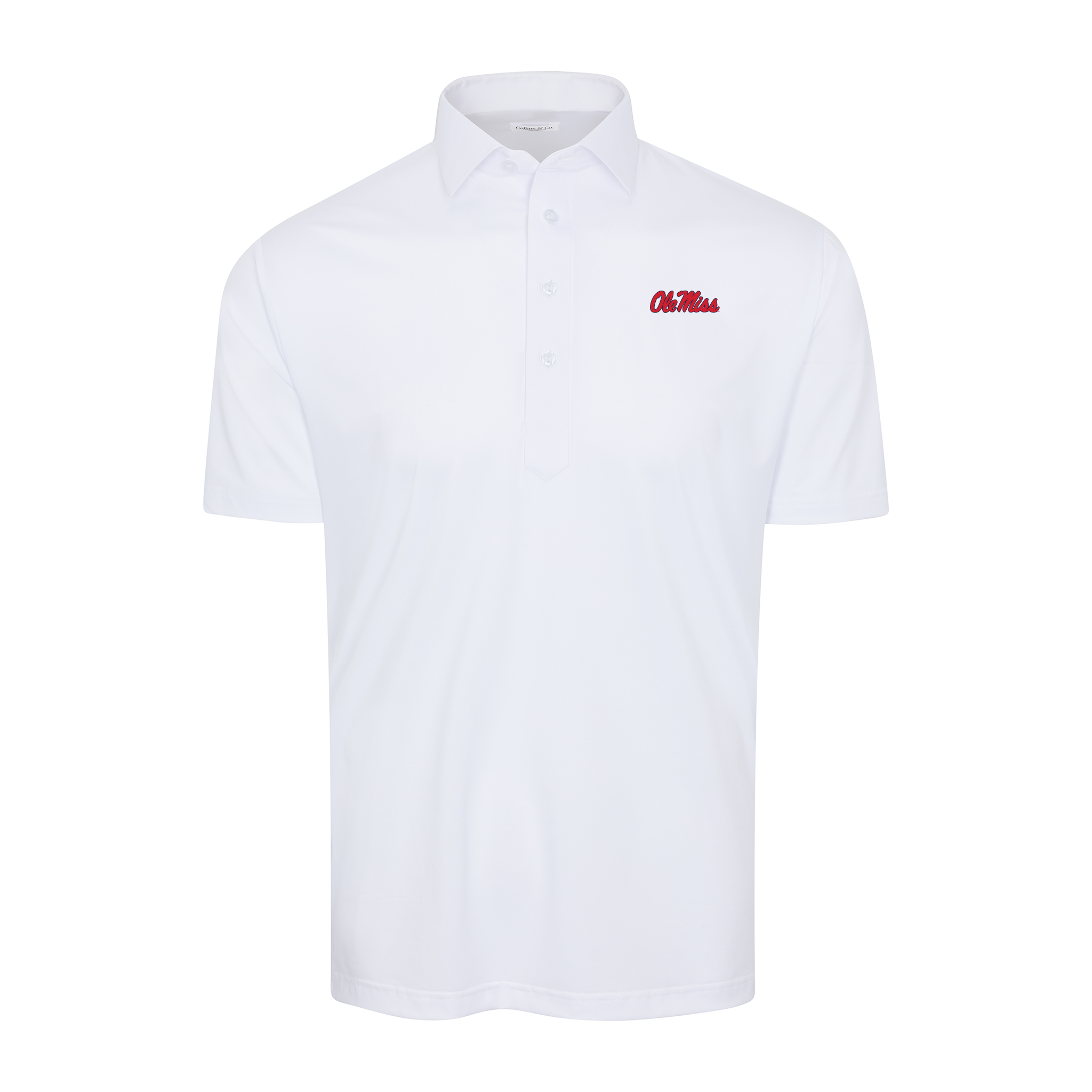 Ole Miss Semi-Spread Collar Polo White