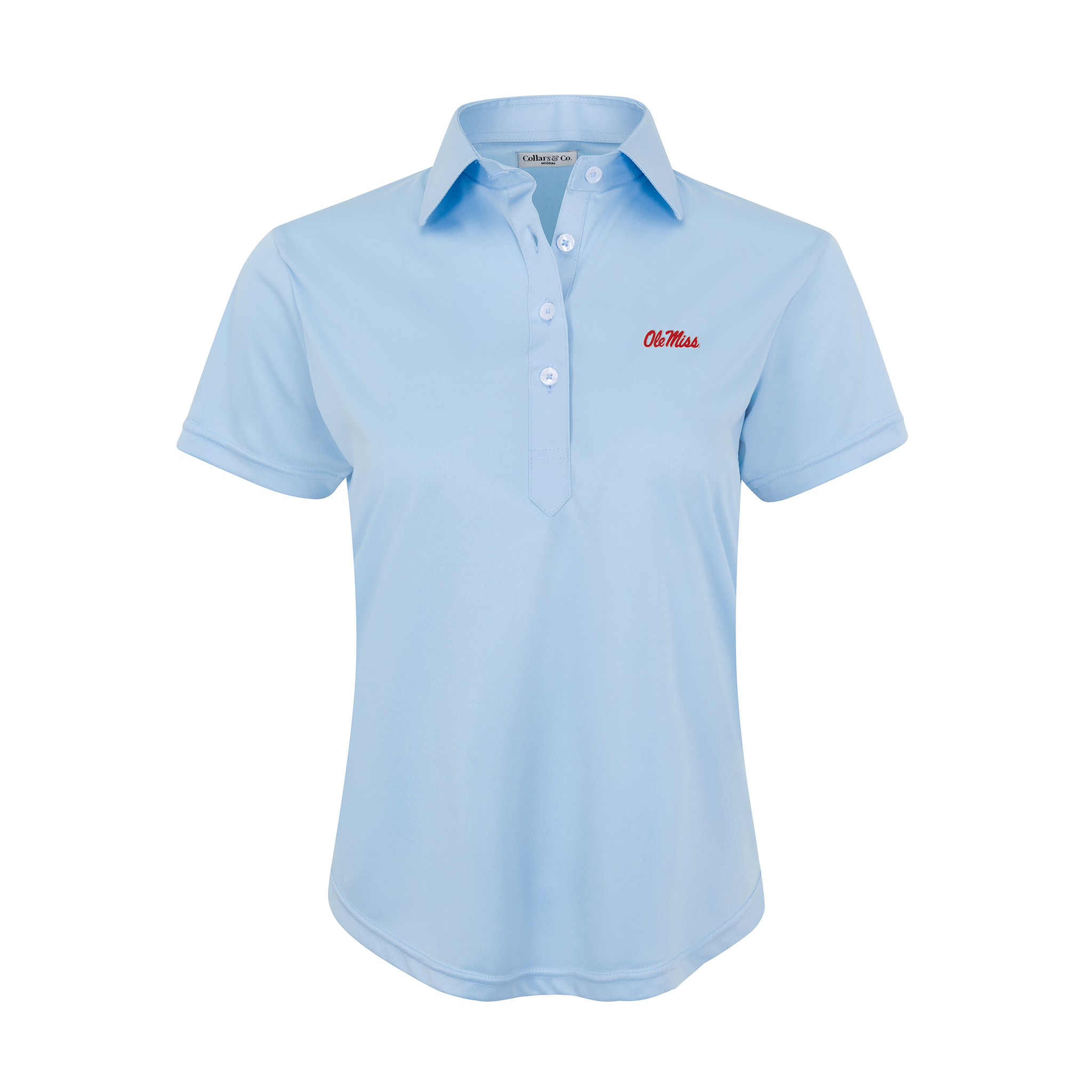 Ole Miss Women's Cap Sleeve Semi Spread Polo Sky Blue