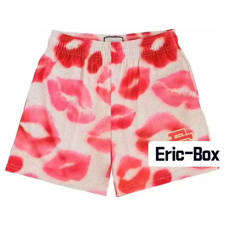 Kiss Lipstick Mesh Shorts