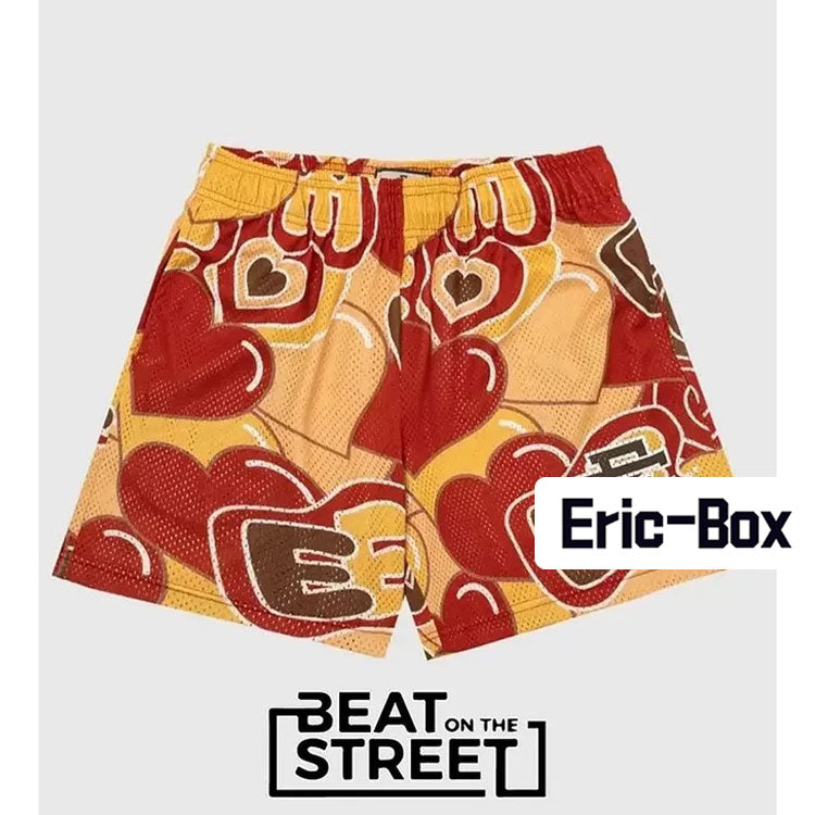 Heart Claret Mesh Shorts